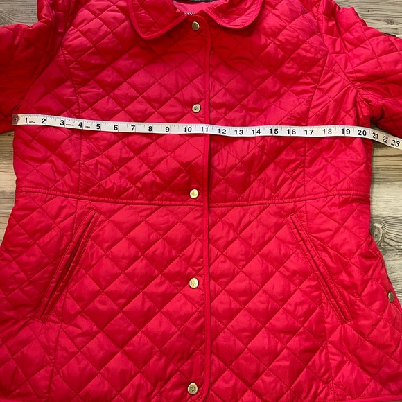 Lauren Ralph Lauren Quilted Jacket Coat Red Size L - Picture 8 of 9